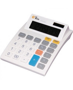 TWEN Tischrechner J-1010 568 10Zeichen Solar/Batterie weiß
