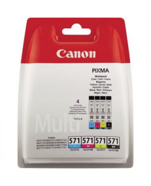 Canon Tintenpatrone CLI571 0386C005AA sw/c/m/y 4 St./Pack.