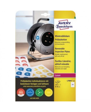 Avery Zweckform Plakette L7804-10 ablösbar 30mm ws 240 St./Pack.