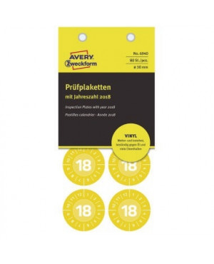 Avery Zweckform Prüfplakette 6940 2018 Vinyl ge 80 St./Pack.