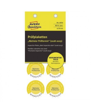 Avery Zweckform Prüfplakette 6934 2018/23 abziehs. ge 80 St./Pack.