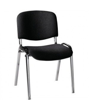 Besucherstuhl Gestell verchromt Bezug schwarz