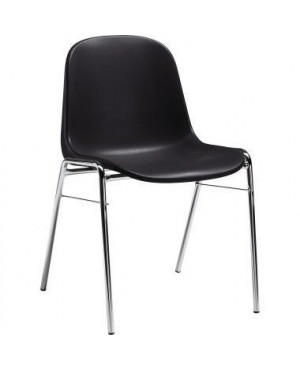 Besucherstuhl Gestell verchromt Sitzschale Polyamid anthrazit