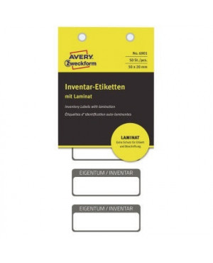 Avery Zweckform Inventaretikett 6901 50x20mm sw 50 St./Pack.
