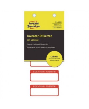 Avery Zweckform Inventaretikett 6902 50x20mm rt 50 St./Pack.