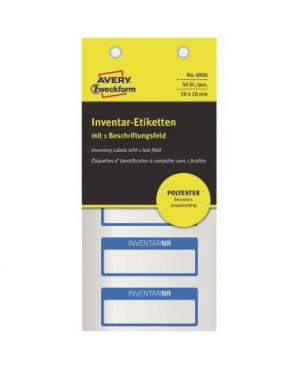 Avery Zweckform Inventaretikett 6906 PES 50x20mm si/bl 50 St./Pack.