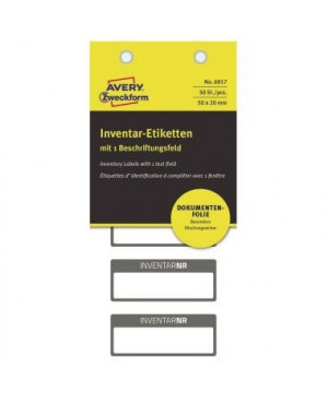 Avery Zweckform Inventaretikett 6917 abziehsicher sw 50 St./Pack.
