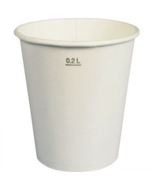PAPSTAR Trinkbecher 14770 0,2l Pappe weiß 100 St./Pack.