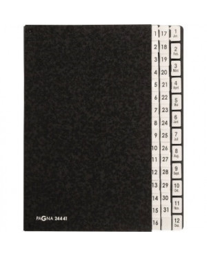 PAGNA Pultordner 24441-04 DIN A4 1-31/1-12 44Fächer Hartpappe sw