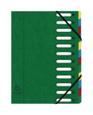 Exacompta Ordnungsmappe Harmonika 55123E DIN A4 12Fächer grün