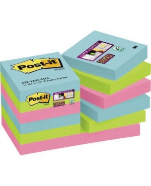 Post-it Haftnotiz Super Sticky Miami 62212SMI 48x48mm 12 St./Pack.