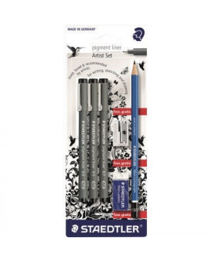 STAEDTLER Fineliner pigment liner 308 SBK3P sw 3 St./Pack.