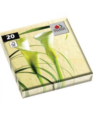 FASANA Serviette 209492 33x33cm 3lagig Weiße Callas 20 St./Pack.