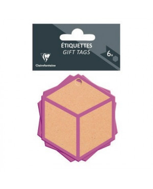 Clairefontaine Geschenkanhänger 223755C sortiert pink 6 St./Pack.