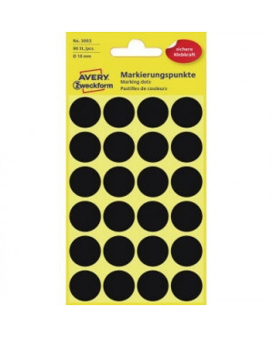Avery Zweckform Markierungspunkt 3003 18mm schwarz 96 St./Pack.