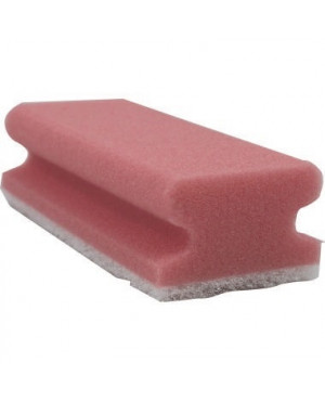 Scheuerschwamm Griffleiste 14x7x4,5cm weiß/rot