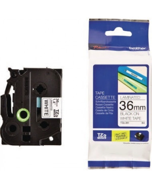 P-touch Schriftbandkassette TZE261 36mmx8m laminiert sw auf ws