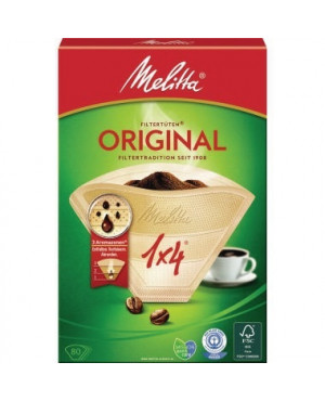 Melitta Kaffeefiltertüte Typ 1x4 206810 naturbraun 80 St./Pack.
