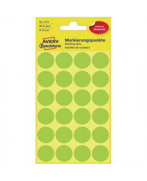 Avery Zweckform Markierungspunkt 3174 18mm leuchtgrün 96 St./Pack.