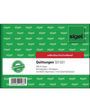 Sigel Quittung SD21 DIN A6 quer selbstdurchschreibend 2x40Blatt