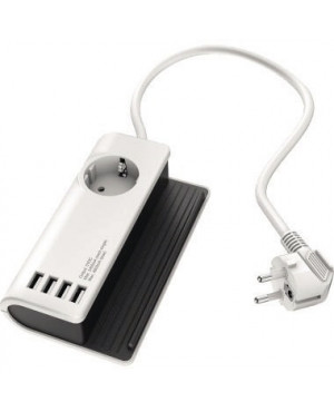 Hama Ladegerät 00137205 4xUSB 1xSchutzkontakt 1,4m ws