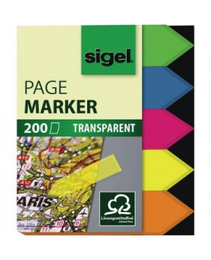 Sigel Haftmarker HN613 45x60mm Pfeil farbig sortiert 5 St./Pack.