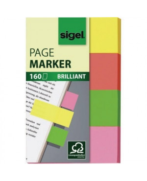 Sigel Haftmarker Brillant HN630 20x50mm farbig sortiert 4 St./Pack.
