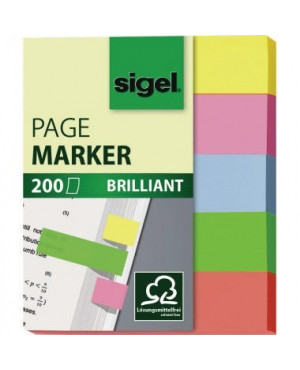 Sigel Haftmarker Brillant HN625 12x50mm farbig sortiert 5 St./Pack.