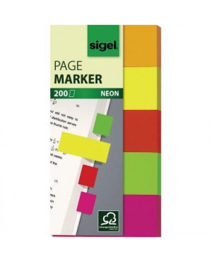 Sigel Haftmarker Neon HN650 20x50mm farbig sortiert 5 St./Pack