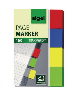 Sigel Haftmarker Transparent HN670 20x50mm farbig sortiert 4 St./Pack.