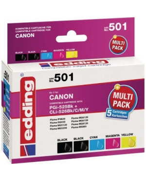 edding Tintenpatrone 18-501 wie Canon PGI525/CLI526 5 St./Pack.