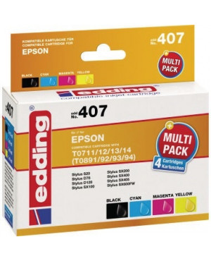 edding Tintenpatrone 18-407 wie T0711/12/13/14 sw/c/m/y 4 St./Pack.