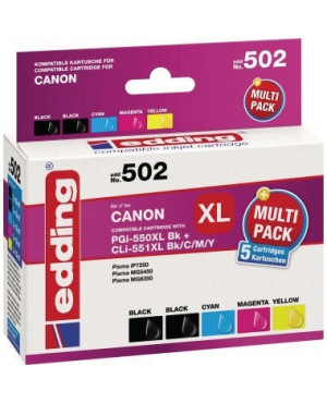 edding Tintenpatrone 18-502 wie PGI-550XL/CLI-551XL 5 St./Pack.