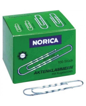 NORICA Büroklammer 2262 77mm gewellt silber 100 St./Pack.