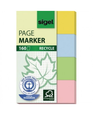 Sigel Haftmarker Recycle HN604 20x50mm farbig sortiert 4 St./Pack.