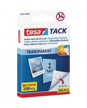 tesa Klebepad Tack 59401-00000 10x10mm transparent 200 St./Pack