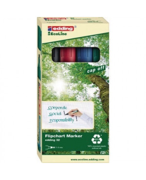 edding Flipchartmarker 32 EcoLine 4-32-4 1,5-3mm sortiert 4 St./Pack.