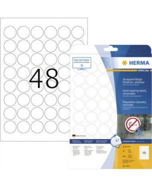 HERMA Folienetikett 4571 rund 30mm weiß 960 St./Pack.