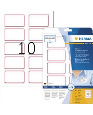 HERMA Namensetikett 4405 80x50mm weiß/rot 200 St./Pack.