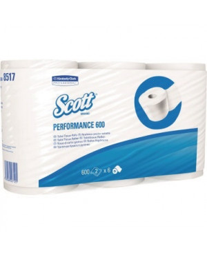 SCOTT Toilettenpapier 8517 2lagig 600Blatt weiß 6 Rl./Pack.