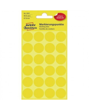 Avery Zweckform Markierungspunkt 3007 18mm gelb 96 St./Pack.
