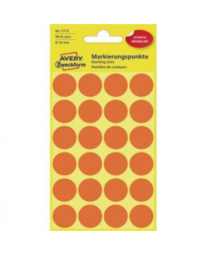 Avery Zweckform Markierungspunkt 3172 18mm leuchtrot 96 St./Pack.