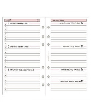 bind Wochenplan System B260218 Kalenderein. 2018 DIN A6 1W/2S weiß