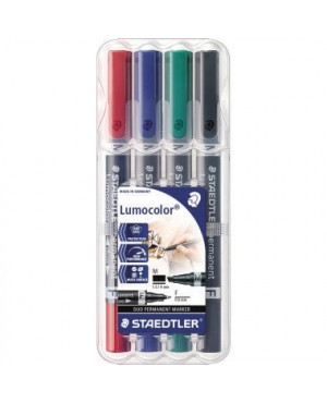 Staedtler Permanentmarker Lumocolor duo Rund/Keil f. sort. 4St./Pack