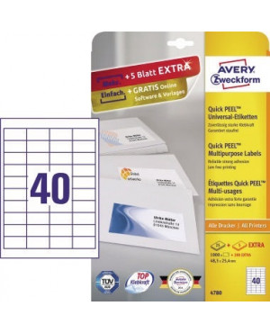 Avery Zweckform Universaletikett 4780 48,5x25,4mm ws 1.000 St./Pack.