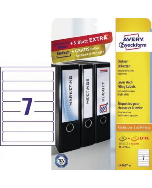 Avery Zweckform Ordneretikett L4760-25 38x192mm ws 175 St./Pack.
