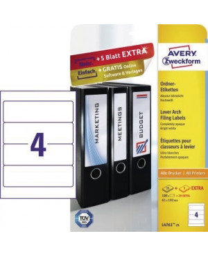 Avery Zweckform Ordneretikett L4761-25 61x192mm ws 100 St./Pack.