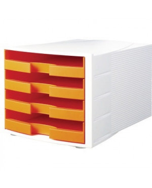 HAN Schubladenbox IMPULS 1011-X-51 DIN A4/C4 4Schübe offen ws/or