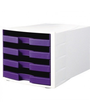 HAN Schubladenbox IMPULS 1011-X-57 DIN A4/C4 4Schübe offen ws/li