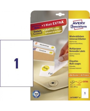 Avery Zweckform Etikett L4735REV-25 210x297mm weiß 25 St./Pack.